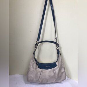 COACH Ashley Dotted Op-Art Convertible Hobo Crossbody Shoulder Bag Leather CC